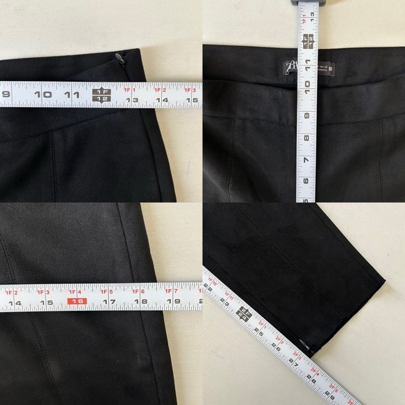 Zara Women’s Black Faux Suede Leggings Ankle Zip Pants Size Medium - Picture 11 of 16